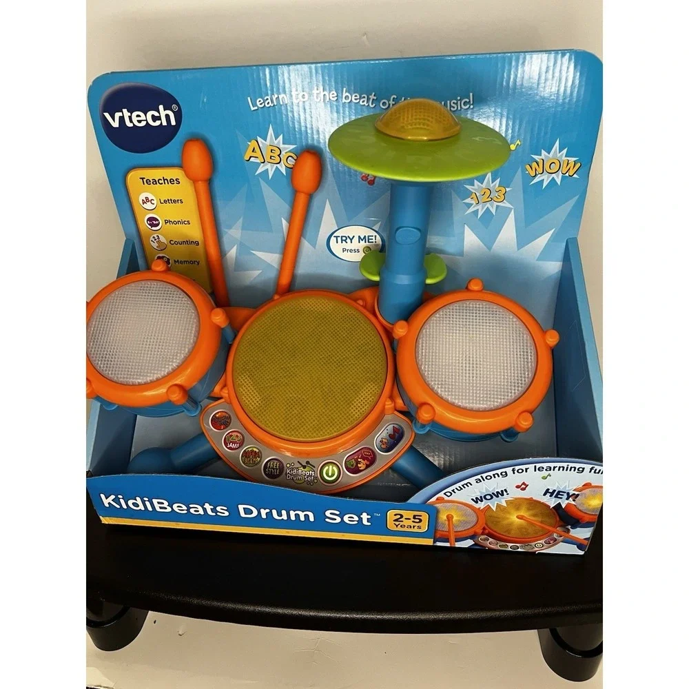 VTech KidiBeats Kids Drum Set Orange NEW cational Musical‎ Toy